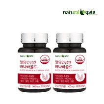 혈당건강엔 바나바 잎 추출물 골드 엽산 셀렌 아연 크롬 식후 혈당상승 억제에 도움을 줄수 있음 건강기능식품 2개월 네추럴가이아, 60정 X 2병, 2개, 60정