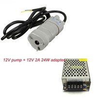 워터 펌프 저소음 뜨거운 판매 가능한 12v dc 1.2a 5m 600lh 6-12v 태양 광 수족관 3 와이어 마이크로 잠수정 모터, 12v2a24w 어댑터