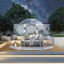 돔형 모기 방지 하늘 별 보기 투명 텐트, 투명 팔각형 높이 2.3m 그레이