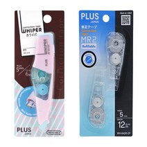 플러스 화이퍼 수정 테이프 (5mm*6m) WH645 본품 1개 + 리필 2개, 페일핑크 1개 + 리필2p (WH645)