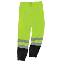 Ergodyne GloWear 8910BK ANSI 블랙 바텀 가시성 라임 메시 반사 안전 바지 라지/XL, 4X-Large-5X-Large
