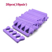 42080pcs 전문 발가락 분리기 손가락 발 손톱 도구 부드러운 거품 스폰지 매니큐어 페디큐어 매니큐어 안티 터치 젤 uv, 20pcs 퍼플