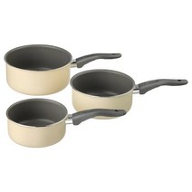 이케아 카발카드 소스팬 3종 세트 편수 냄비 라면 1L 1.5L 2L, 라이트베이지