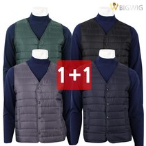 [더빅보스] 빅위그경량패딩조끼 1+1 겨울 남성용 퀼팅 브이넥 베스트