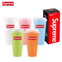 Supreme 리유저블 텀블러 709ml x 5종 세트, 화이트, 핑크, 블루, 그린, 오렌지