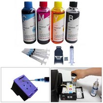 캐논 삼성 HP LG프린터 사용 리필잉크셋트 (잉크4색400ML+주사기4개+잉크석션기) 잉크충전으로 유지비용 절감, E409 489 499용(잉크4색+주사기4개+석션기), 1개