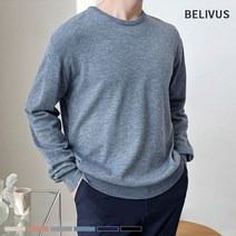 빌리버스 빌리버스 남성 니트 BDT355 라운드 긴팔 기본 티셔츠