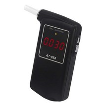 높은 정확도 Prefessional 경찰 디지털 숨 결 알코올 테스터 음주 측정기 분석기 테스트 장치 LCD 화면 AT-858S, Black