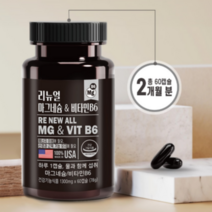 마그네슘 350mg 비타민B6 36mg 60캡슐 안전마개 포장 2개월분