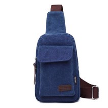 정품 자전거백팩 Wxnow 캔버스 슬링 백 크로스바디 백팩 여성 및 남성용 체스트 백 카키 One_Size, Royal Blue
