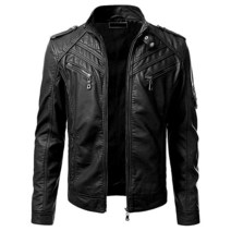 EAST INDIA LEATHER 남성용 가죽 재킷 봄버 블랙 오토바이 바이커 정품 양가죽 M 블랙. 739200