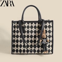 zara 자라 격자 무늬 여성 대형 토트백 쇼퍼백 대용량