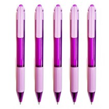 [마치] 클릭 파스텔 니들볼펜 0.7mm 검정심볼펜 국산 판촉 홍보용볼펜 4color, 10개입, 보라