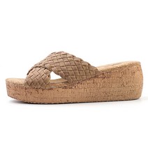 슈벅 코르크 크로스 스트랩 키높이 가보시 통굽 편한 샌들 6cm