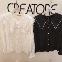 끄레아또레 여성스런 우아한 레이스 블라우스 PP224BL121Z