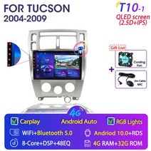 android car radio for hyundai tucson 2004-2009 멀티미디어 비디오 플레이어 탐색 2 din dvd 헤드 유닛 스테레오 carplay 스피커, 협력사, t10-1선물