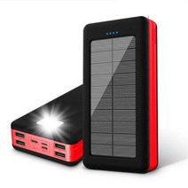 JS-CBI 태양광보조배터리 20000mAh 대용량 LED 등 생활방수, CO3-블랙(BLACK), TO1-161X79X31mm