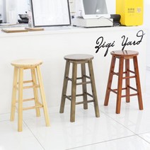 스텝스툴 하이스툴 실목 가정용 밀크티샵 모던심플 바의자 아이 북유럽의자 스탠드바의자, C03-60cm