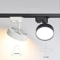 이케아 led레일조명 레일등 9W 12W Led COB 트랙 라이트 조도 가능한 천장 레일 스팟 할로겐 램프 교체 AC, 02 웜 화이트_15 Black 24W DIMMABLE