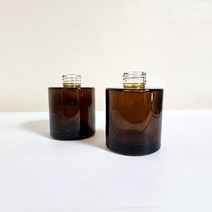 [캔들이케아] 심플 원형 브라운 디퓨저용기 125ml (캡+고무마개포함), 블랙