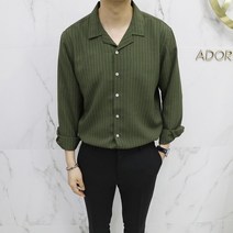 아도르클래식 스트라이프 라이트 9컬러 노카라 여름 파자마 시원한 셔츠