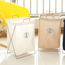 1인 원룸 자취 필수템 빨래 세탁물 빨래함 세탁바구니 세탁함 햄퍼 세탁소가방 코인세탁소가방 자취필수품, 체크 그레이