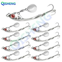 [QISHENG] 스핀 바이브 9개입/세트 메탈 바이브 농어 삼치 광어 우럭 배스 스피너베이트, 실버-2#, 15g
