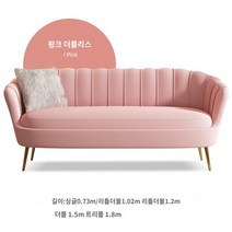 조개형 핑크 벨벳 소파 네일샵 북유럽인테리어 쇼파 1 2 3인용 거실 네일샵 미용실, A.싱글 73CM, D.분홍색