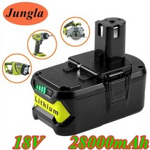 Ryobi Hot P108 RB18L40 충전식 배터리 팩 전동 공구 배터리 용 대용량 18V 28000mAh 리튬 이온 Ryobi ONE, 6800mah, 1개
