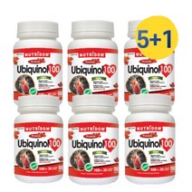 6팩 (5+1)특가세트 뉴트리돔 유비퀴놀 100mg 30소프트젤 활성화된 코큐텐 코엔자임Q10 피로에너지 뇌건강영양제 N159