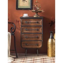 빈티지 서랍장 엔틱 4단 드레스룸 수납장 캐비넷, C