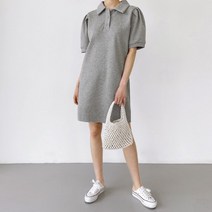 PK 카라 핀턱 미니 원피스