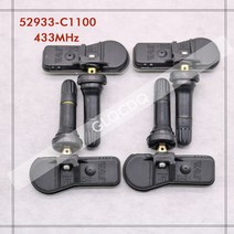 산타페 fe 호환 타이어 압력 센서 hyundai tpms 433mhz 52933-c1100 52933c1100 타이어 센서, (4개) 52933-c1100