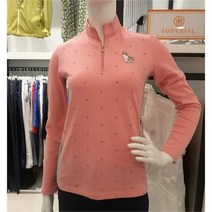 임페리얼 여성 도트프린트 반집업티셔츠P0A1305-73