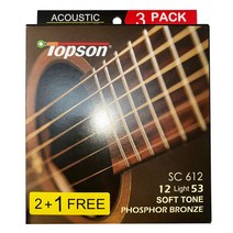 [2+1 패키지] Topson Phosphor bronze (Soft Tone) light gauge (12-53) 통기타 스트링