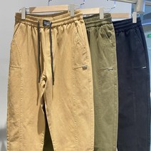 캐주얼 바지 밴딩 면바지 봄을 입다 세상 편안 요즘 유행 나들이 30대 복고풍 워싱 오버올