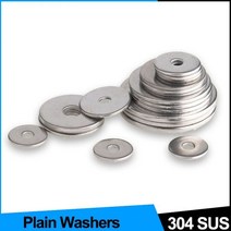 기계 부속 자재 베어링 스쿠류 커넥터 볼 밸브 샤프트 Plain Washers 304 Stainless Steel Gasket Metal Screw-flat Washer GB97, M12x60x4.0 (2PCS)