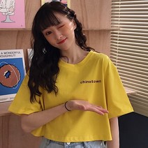 프린팅반팔티셔츠 감각 t셔츠 여성 와이드 루즈핏 트렌드 하라쥬크 현아한 무드 MSCHF 숏 크롭 상의 1690623240