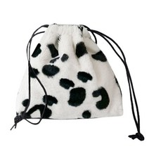 청소년 숙 녀 간단한 다목적 가방 패션 절묘 한 쇼핑 가방 미니 암소 우유 인쇄 봉 제 Crossbody 가방 돈 주머니 200mm