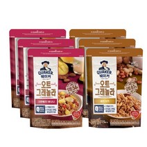 퀘이커 오트 그래놀라 350g 6개입 (선택: 골든넛츠 크랜베리 바나나 혼합), 혼합(크랜베리 바나나+골든넛츠)