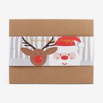 피크닉앤패키지 크리스마스 선물포장용품 산타 루돌프 비닐봉투 포장지, 03_크리스마스 산타와루돌프띠지 10장, 1set