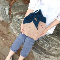 러브컨츄리 투톤 그래니스퀘어 숄더백 DIY키트 뜨개질 DIY 패키지, 619-다크그린, 602-살구베이지