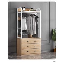 드레스룸 옷장 행거 서랍장 수납장 옷방 간이옷장, 오크+화이트-80형-2단