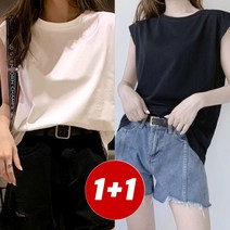 코마드 내츄럴핏 라운드 레이어드 나시 티셔츠 2P WTO050M