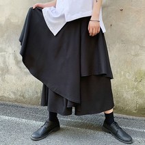 남자 치마 바지 팬츠 캐주얼 자른 느슨한 플러스 사이즈 퀼로트 댄스 일본 스타일 검은 머리 스타일리스트 나이트 클럽 버킷