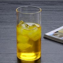 [로하티]원형 내열 유리컵 350ml 투명 물컵 유리잔