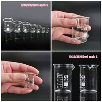 4pcs 5 10 25 50ml 파이렉스 유리 비커 붕규산 gg-17 눈금 비커 측정 유리 비커