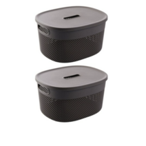 바람 로제 수납바구니 L, 진커피, 10개