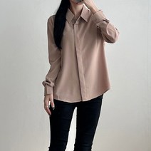 사미 카라 히든 버튼 블라우스 (10color)