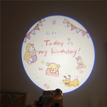 생일축하 프로잭터 램프 파티분위기 실내 장식, 사각형, 마카롱 생일